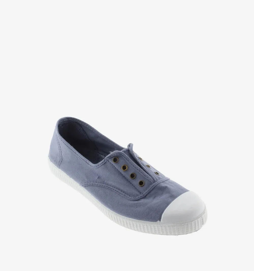 (106623) Women's canvas trainers with elastic - Azul