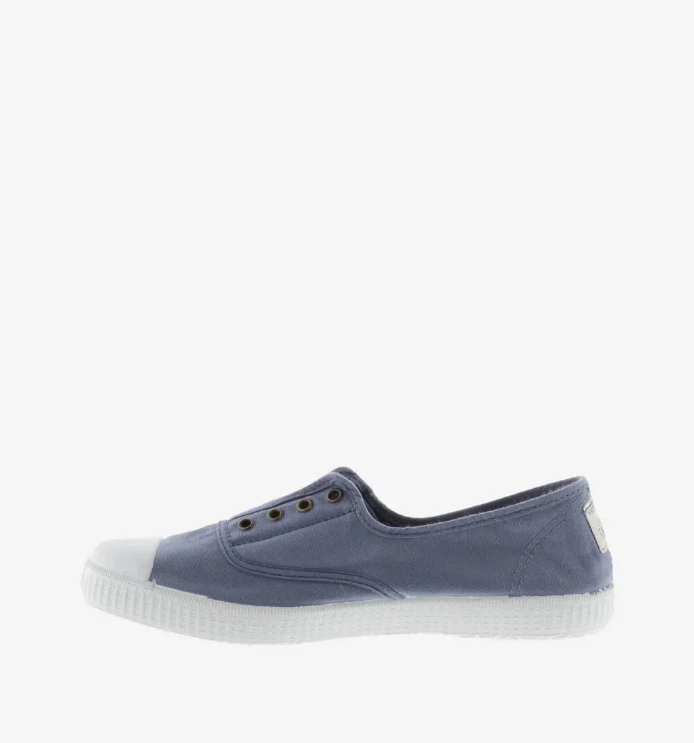 (106623) Women's canvas trainers with elastic - Azul