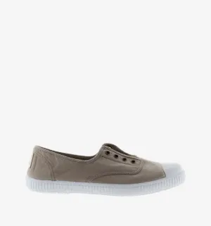 (106623) Women's canvas trainers with elastic - Beige