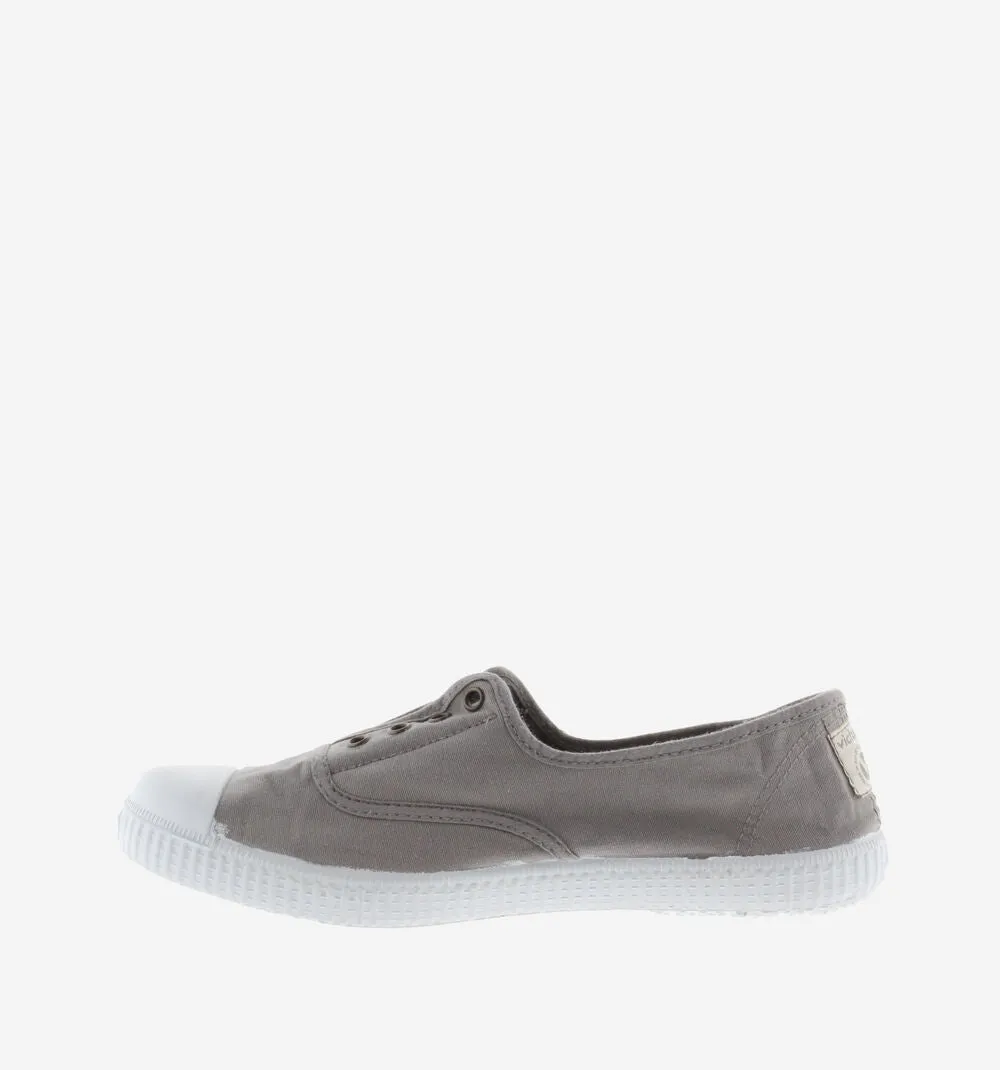 (106623) Women's canvas trainers with elastic - Gris