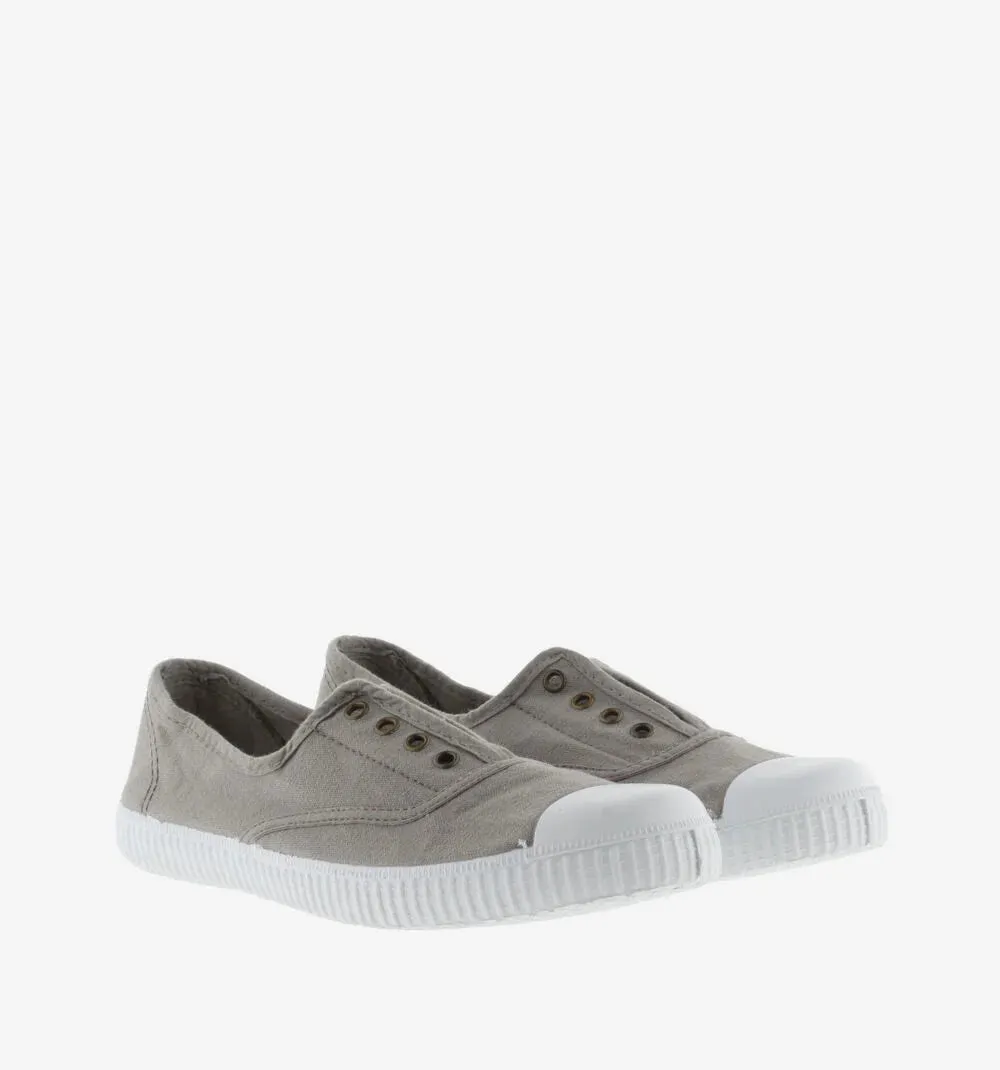 (106623) Women's canvas trainers with elastic - Gris