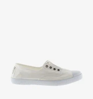 (106623) Women's canvas trainers with elastic - White