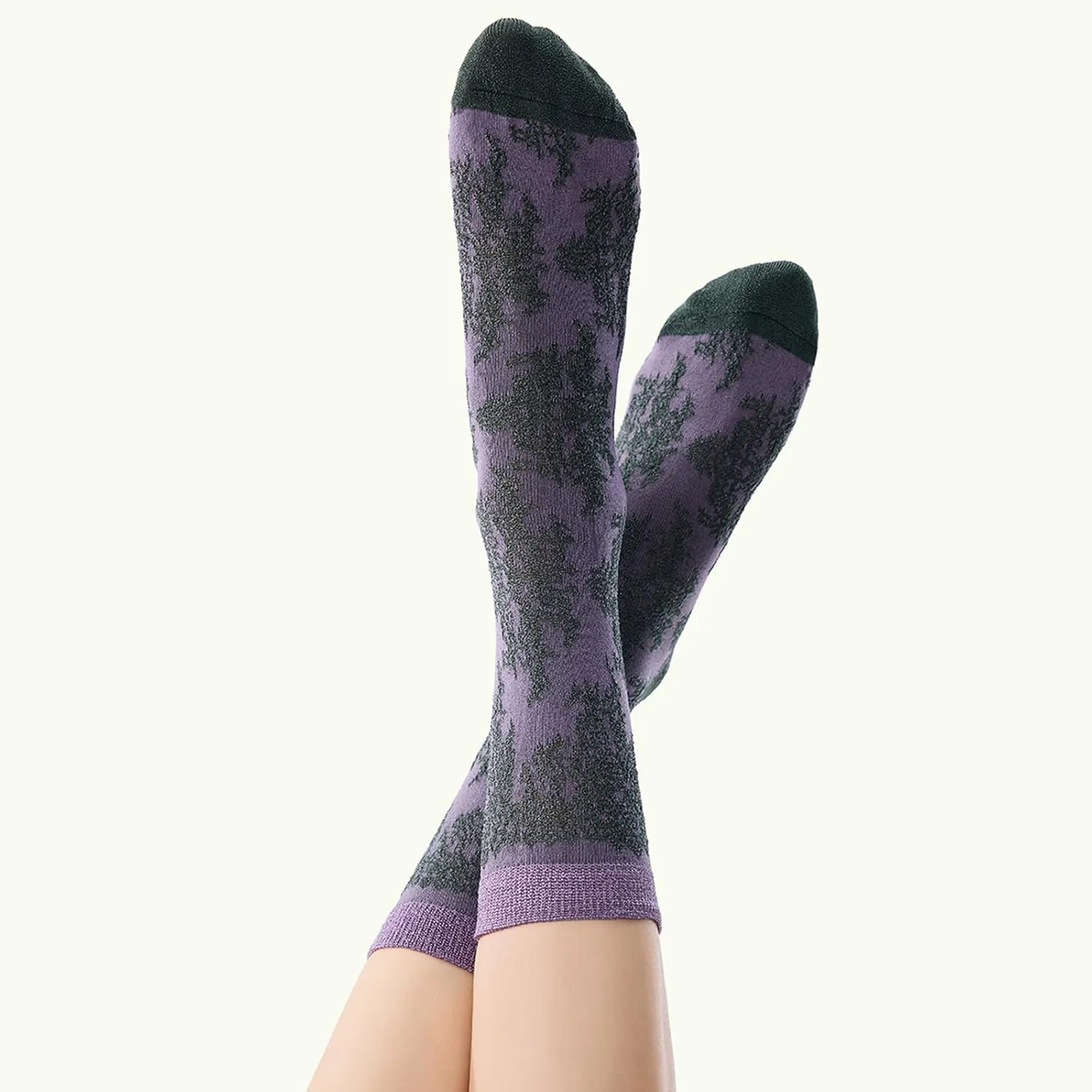 4 Pairs Floral Socks for Women - Novelty Calf Socks with Pertty Floral Patterns Comfy Breathable