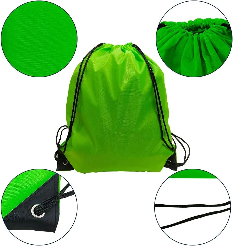 48 Pcs Drawstring Backpacks Bulk 12 Color Nylon Drawstring Bags Gym String Backpack