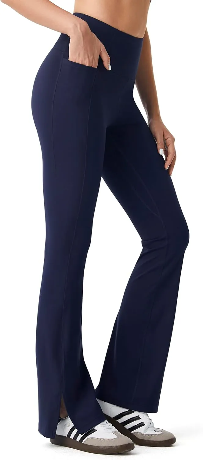 AFITNE Women's Flare Leggings High Waist Yoga Pants with Pockets Tummy Control Workout Casual Bootcut Pants
