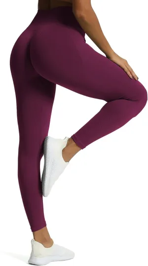 Aoxjox Workout Seamless Leggings for Women High Waisted Fitness Yoga Contour Sculpt Pants 22"