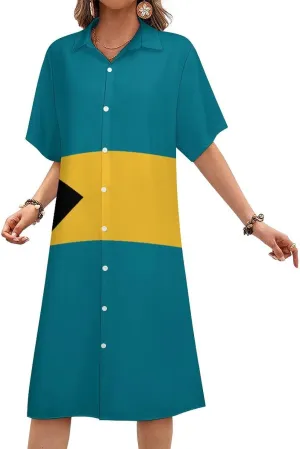 Australian Flag Womens Button Down Shirt Dresses Casual Button Up Short Sleeve Blouse Tops