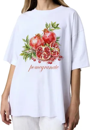 BAIGRAM Women Y2K Oversized Aesthetic Fruit Graphic Print Tee Top Baggy Loose Fit Short Sleeve Cotton Tshirt Summer 2025