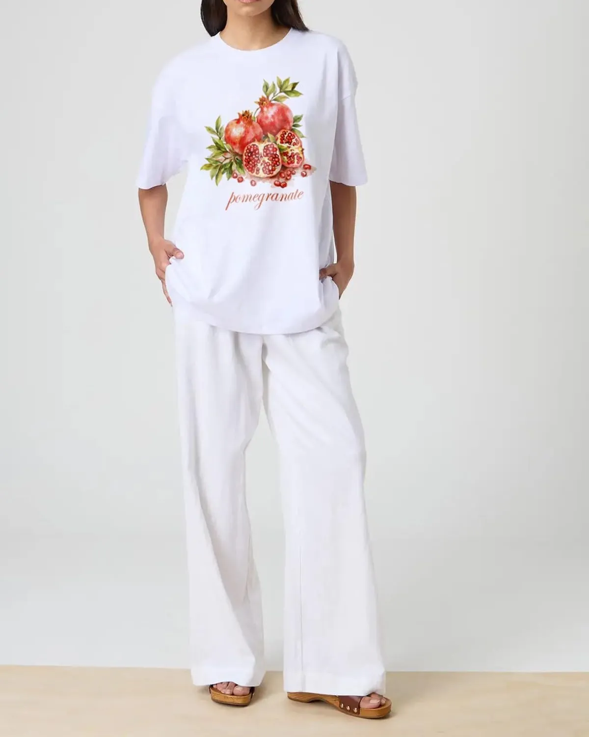 BAIGRAM Women Y2K Oversized Aesthetic Fruit Graphic Print Tee Top Baggy Loose Fit Short Sleeve Cotton Tshirt Summer 2025