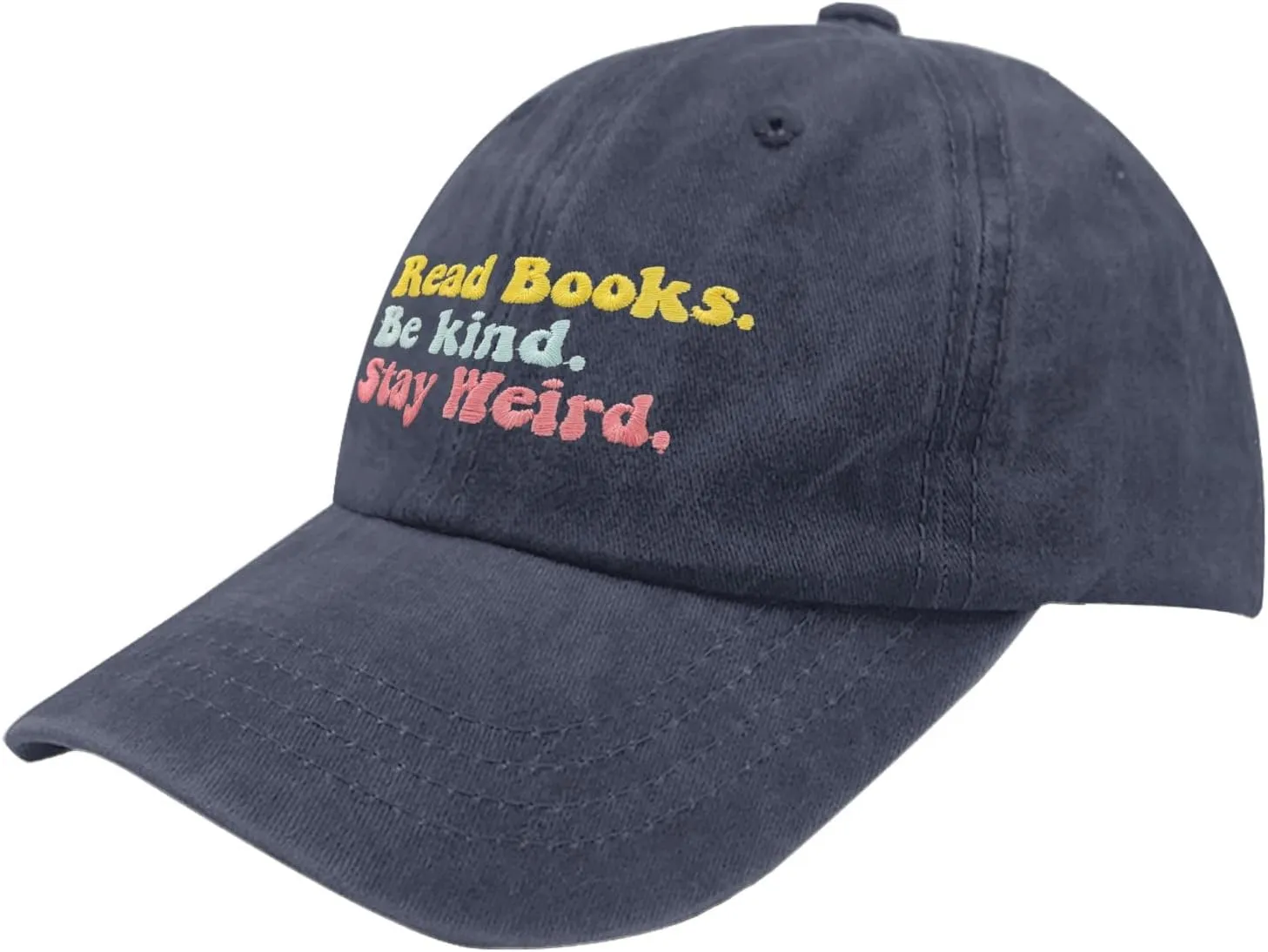 Book Lover Cap Read Books Be Kind Stay Weird Baseball Cap for Women Funny Denim Dad Hats Adjustable