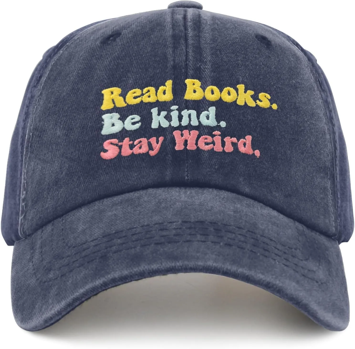 Book Lover Cap Read Books Be Kind Stay Weird Baseball Cap for Women Funny Denim Dad Hats Adjustable
