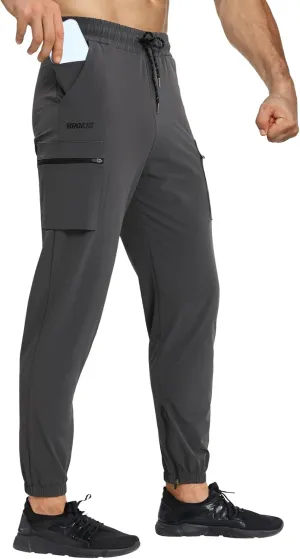 BROKIG Men's Joggers Lightweight Workout Pants Ankle Zip Gym Athletic Sports Running Sweatpants Men with Pockets