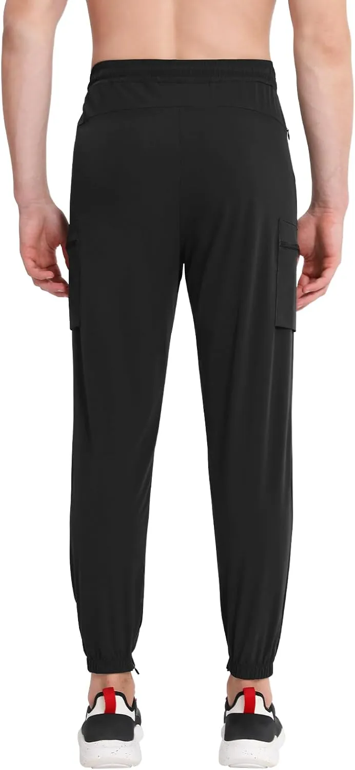 BROKIG Men's Joggers Lightweight Workout Pants Ankle Zip Gym Athletic Sports Running Sweatpants Men with Pockets