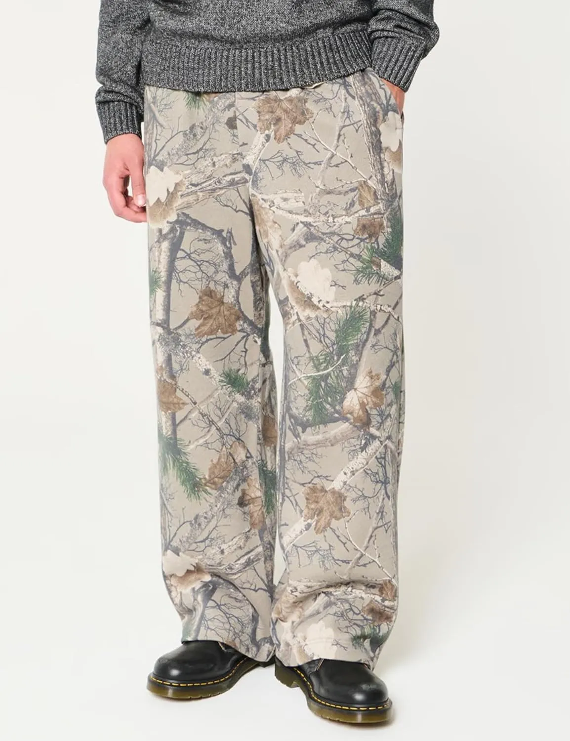 Camo Pants for Women Drawstring Wide Leg Cargo Pants Baggy High Waisted Sweatpants Fleece Y2k Camouflage Jogger Pants