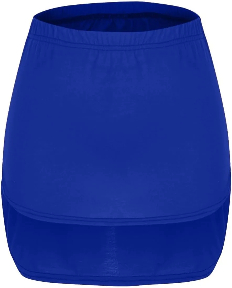 Casual High Waisted Mini Skirts for Women Elastic Solid Basic Pencil Skirt Seamless Bodycon Short Skirts