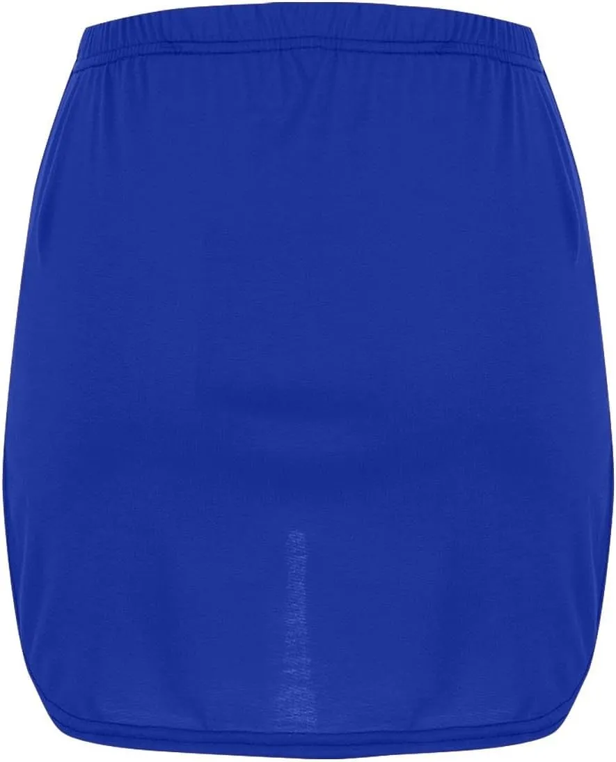 Casual High Waisted Mini Skirts for Women Elastic Solid Basic Pencil Skirt Seamless Bodycon Short Skirts