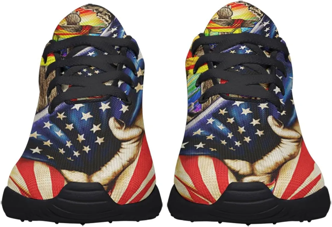 Christian Jesus Shoes, Lace Up Walking Sneakers, Cross Running Shoes Mesh Breathable Sports Trainers