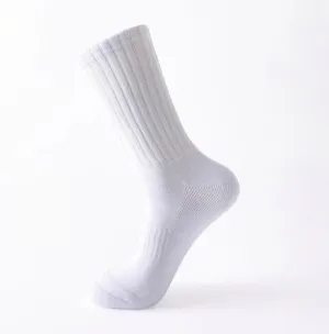 Crew Socks Casual Athletic Gym Unisex Black and White Cushion Cotton Socks