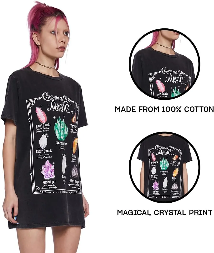 Dolls Kill Crystal Girl Oversized Tee by Delia's - Washed Design with Crystal Graphics and Loose Fit