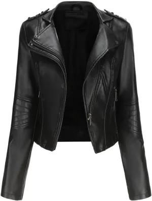 Faux Leather Jacket Women Autumn Winter Moto Biker Jacket for Women Autumn Coats