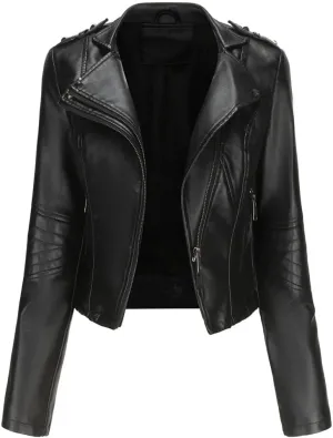 Faux Leather Jacket Women Autumn Winter Moto Biker Jacket for Women Autumn Coats