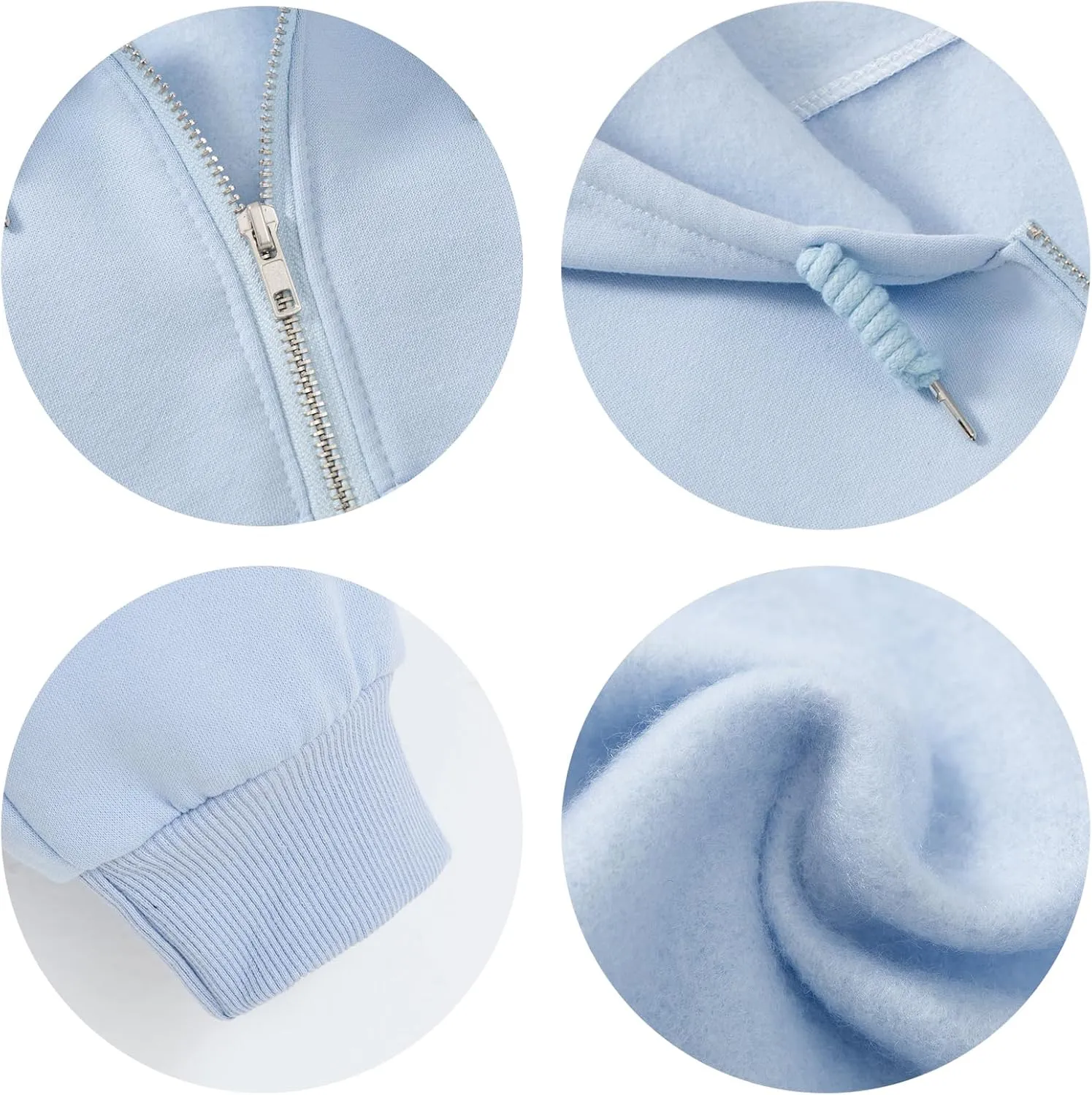Fleece Cropped Zip Up Hoodie for Women Cute Drawstring Hooded Sweatshirts Casual Solid Crop Jacket Top with Pockets