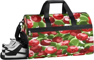 Fruit Apples Sports Gym Bag with Wet Pocket & Shoes Compartment Waterproof Workout Duffel Bag for Women and Men Weekender Overnight Duffle Bag Travel Carry-on Tote