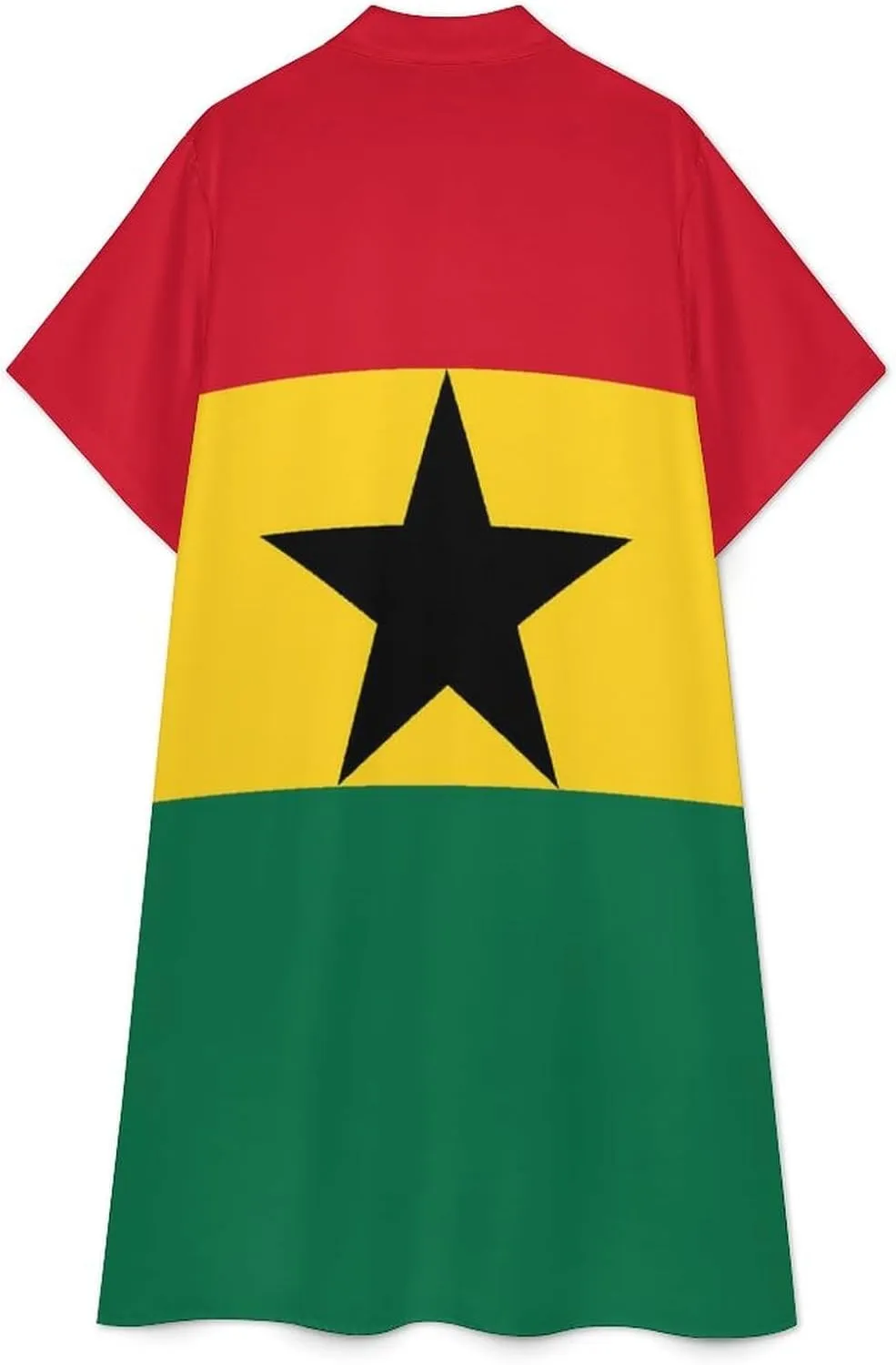 Ghana Flag Womens Button Down Shirt Dresses Cute Button Up Short Sleeve Blouse Tops