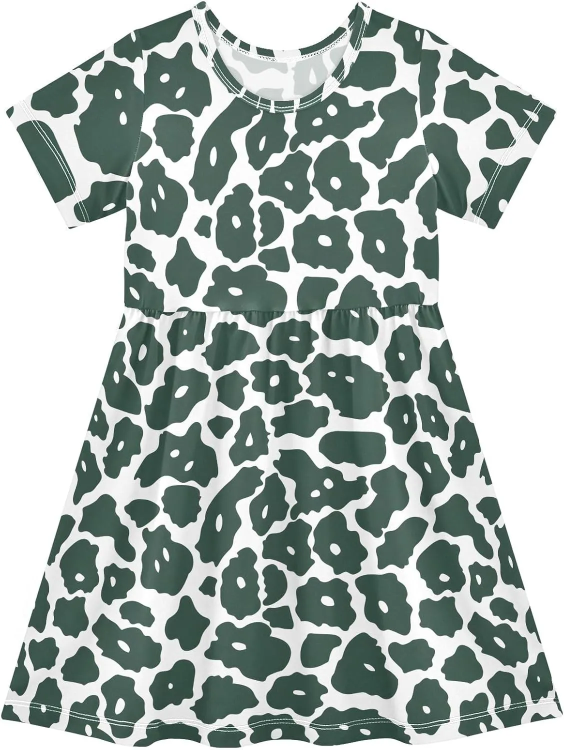 Girls' Dresses Baseball Print Short Sleeve Summer Dress for Toddler Girls 2-8Y