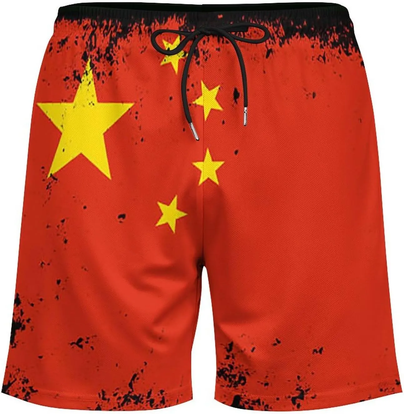 Guyana Flag Map Mens Swim Trunks Quick Dry Swim Shorts with Pockets Funny Beach Shorts