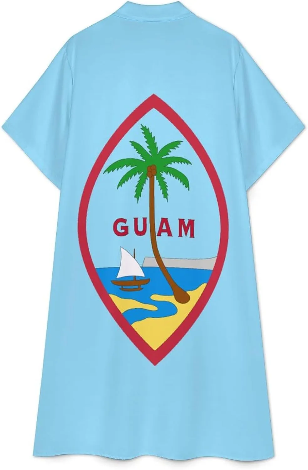 Guyana Flag Womens Button Down Shirt Dress Summer Simple Short Sleeve Shift Dresses with Pockets