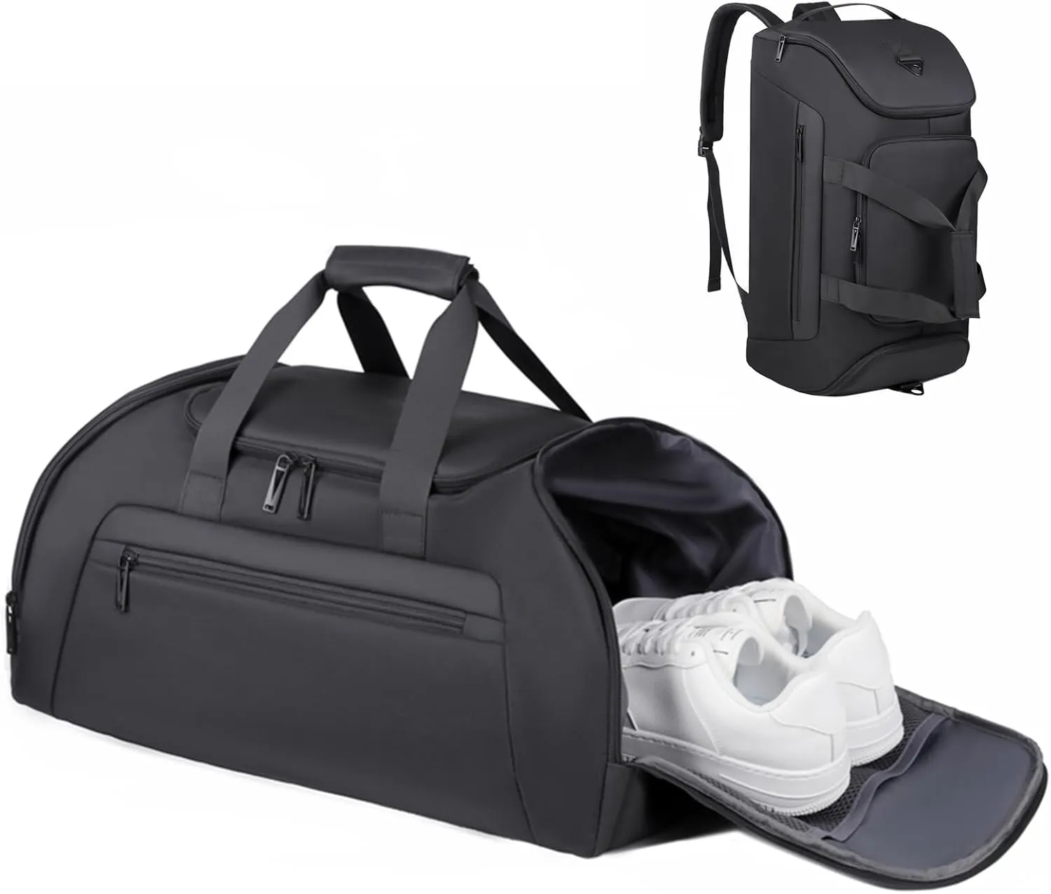Gym Bag for Men & Women, 40L Sports Travel Duffel Bag with Shoe Compartment & Wet Pocket, Carry On Weekender Duffel Bag for Travel, Sports, Fitness, Workout, Black, Sports