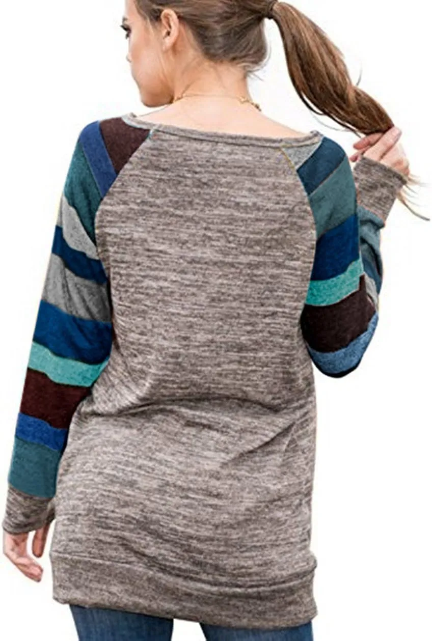 HARHAY 2023 Women's Cotton Knitted Long Sleeve Lightweight Tunic Sweatshirt Tops