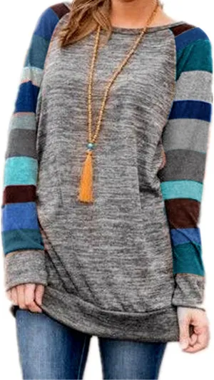HARHAY 2023 Women's Cotton Knitted Long Sleeve Lightweight Tunic Sweatshirt Tops