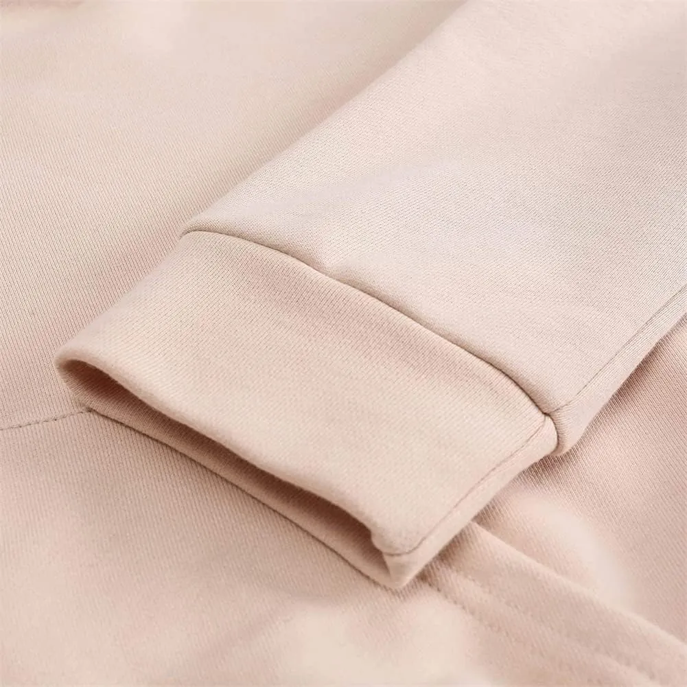 HOULENGS Women's Casual Half Zipper Long Sleeve Sweatshirt Stand Collar Cropped Pullover Tops with Pockets
