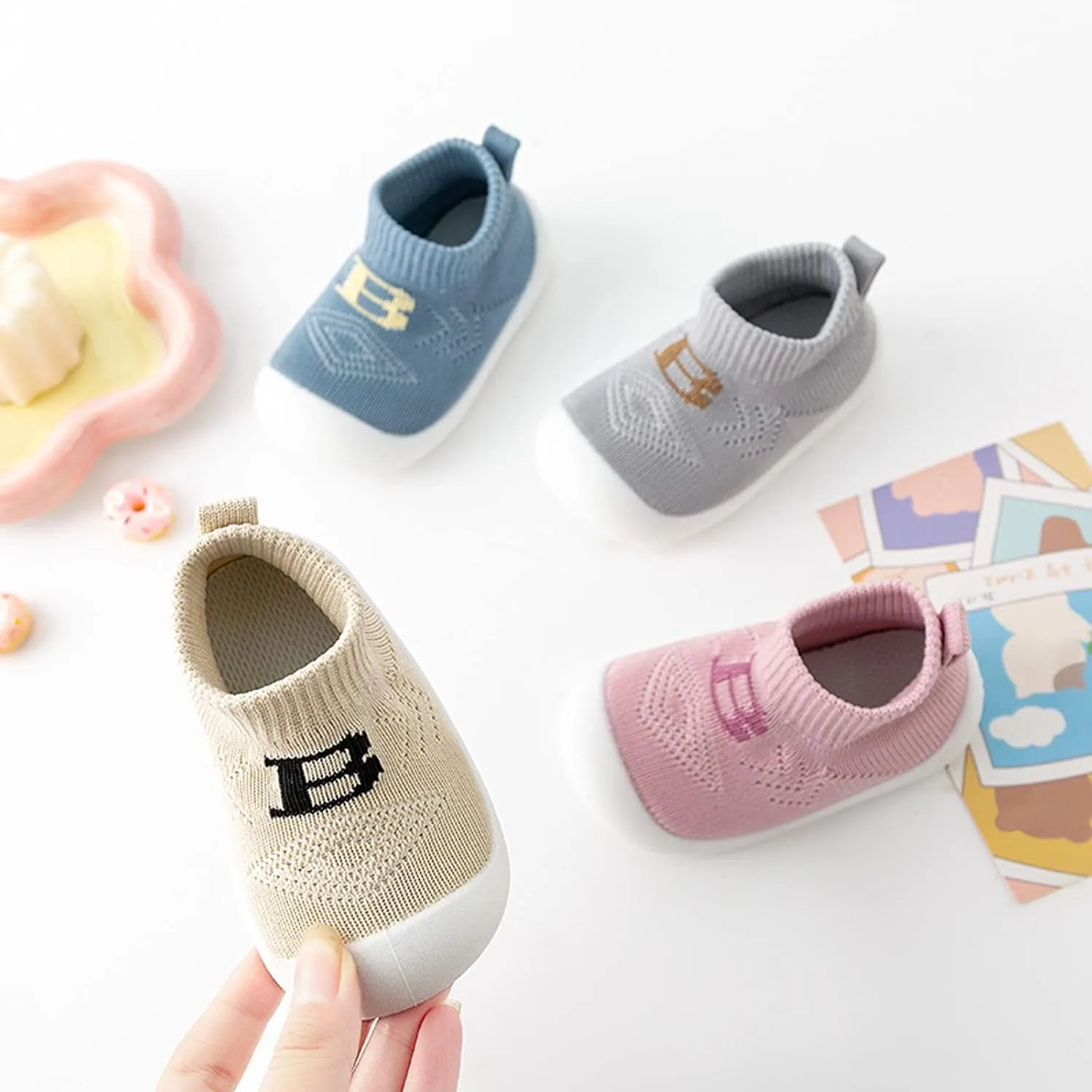 Infant Girls Boys Kids Leisure Shoes Letter Prints Mesh Soft Bottom Breathable Slip On Sport Shoes Slip on for Boys