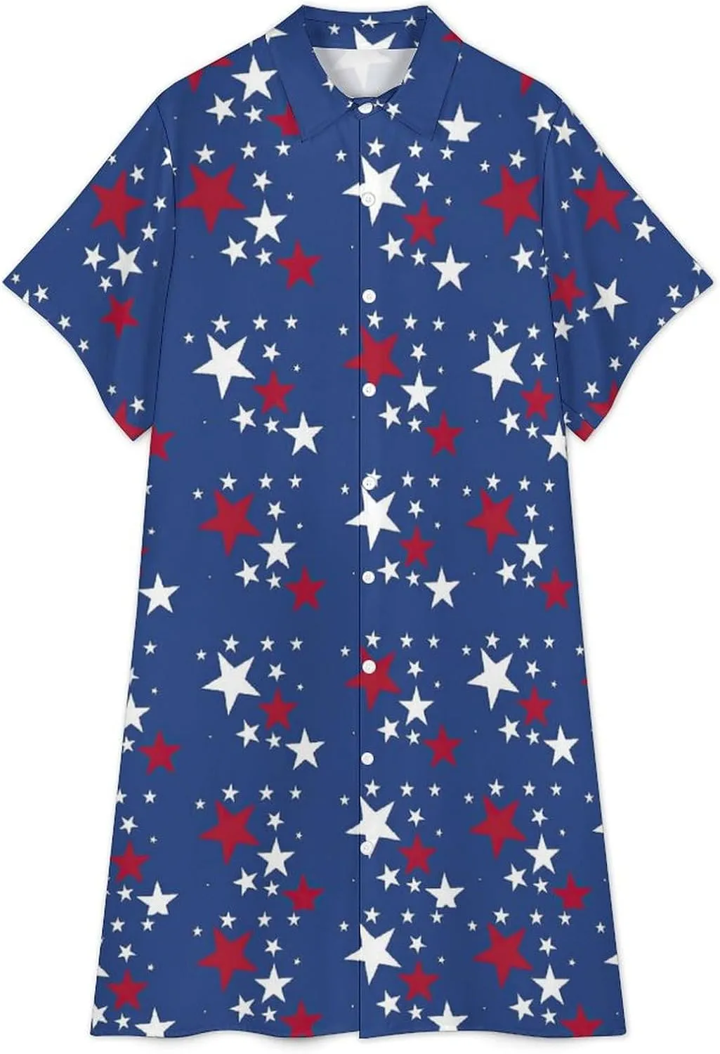 Jamaica Womens Button Down Shirt Dress Summer Simple Short Sleeve Shift Dresses with Pockets