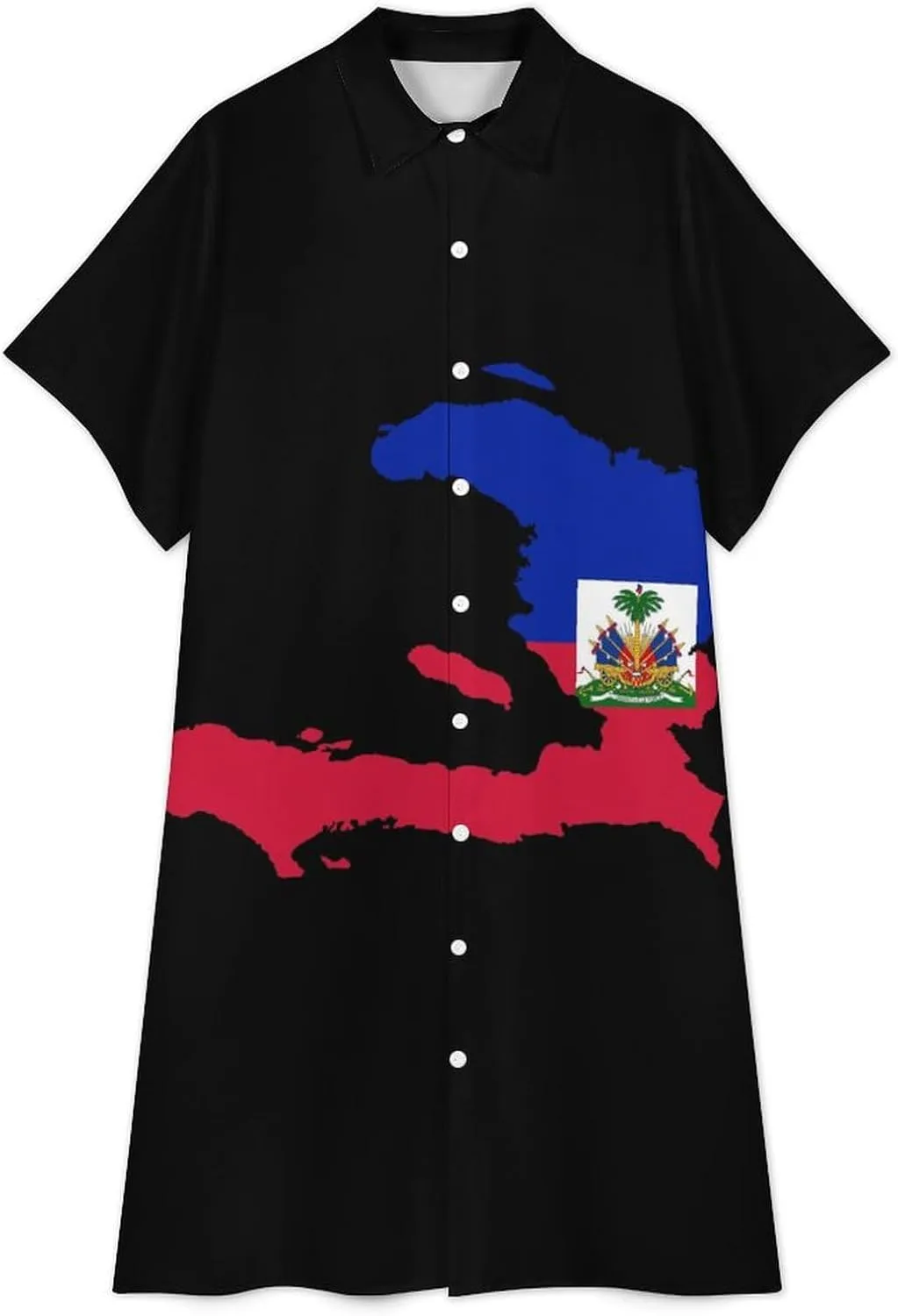 Jamaica Womens Button Down Shirt Dress Summer Simple Short Sleeve Shift Dresses with Pockets