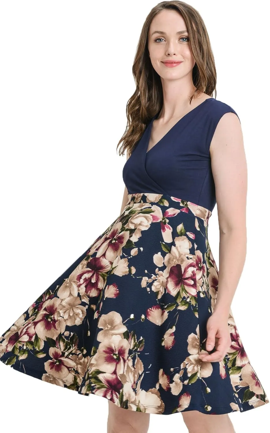 LaClef Women's Surplice Skater Maternity Dress