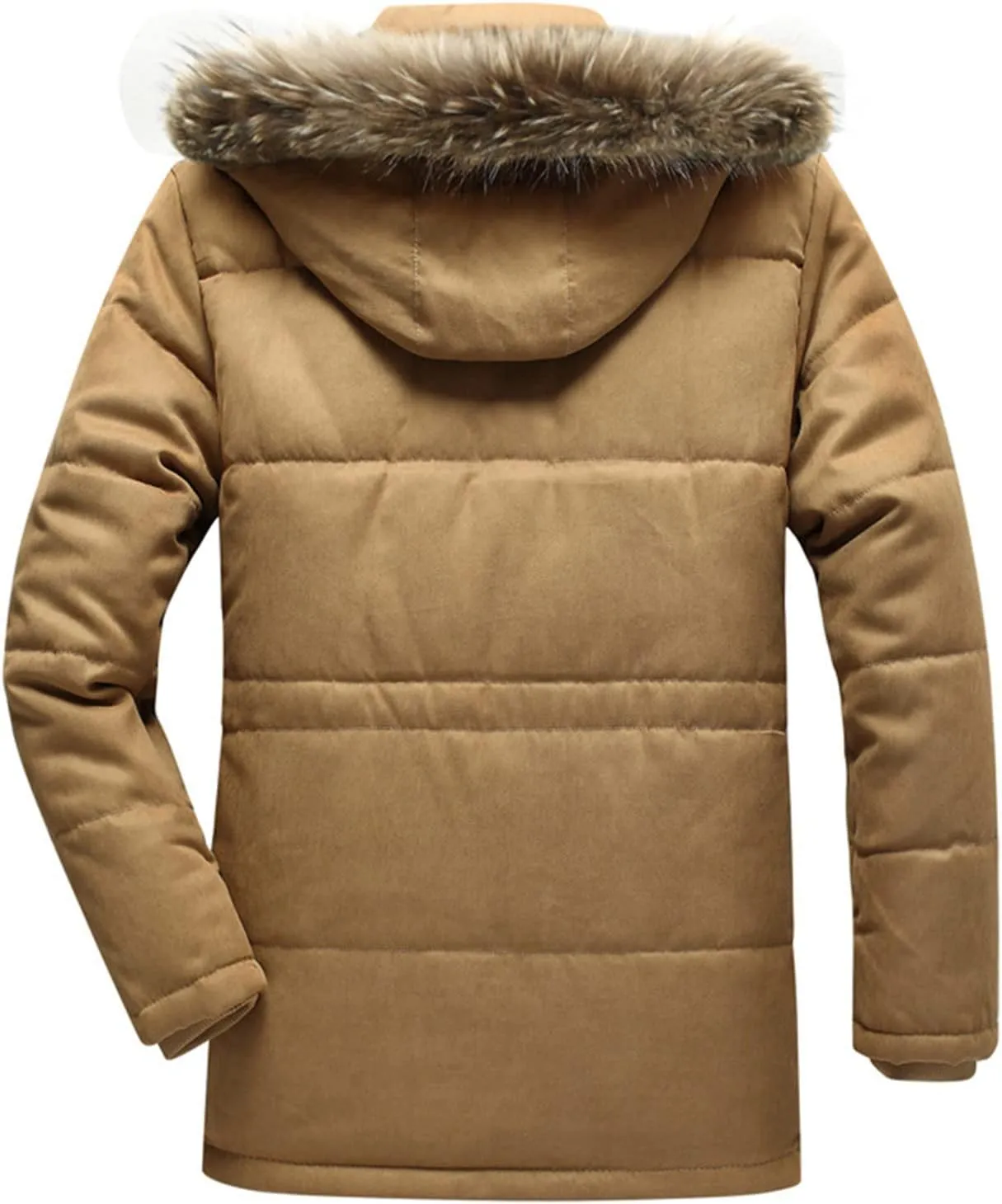 LCMTWX Coats for Men and Winter Jacket Coat Leisure Plus Size Hat Zip Pockets Cotton-Padded Warm Men's Thicken Warm