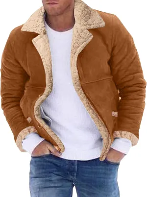 LCMTWX Mens Puffer Jackets Coat Button Solid Color Jacket Leather Windbreaker Long Sleeve Men's Winter Thickened Warm