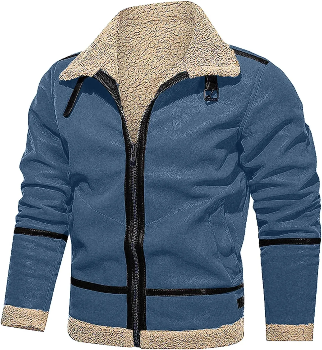 LCMTWX Men's Winter Jacket Windproof Stand Collar Knitted Splice Sweater Coat Casual Cardigan Stylish Outwear Coats for