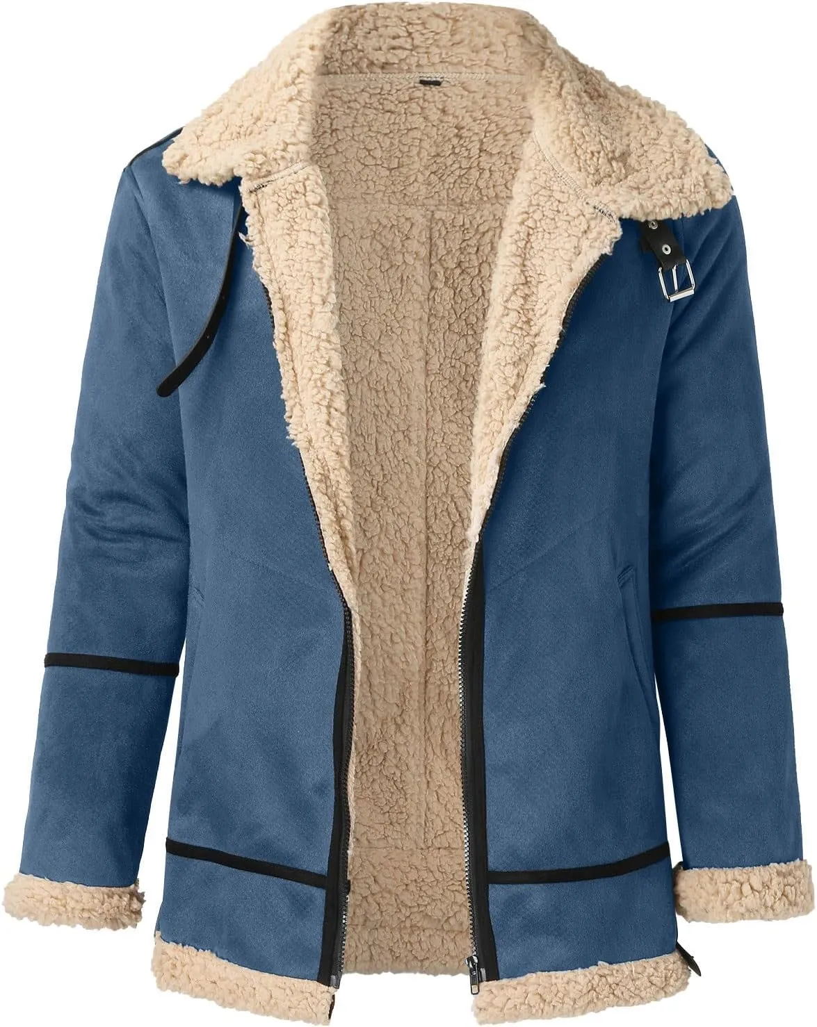 LCMTWX Men's Winter Jacket Windproof Stand Collar Knitted Splice Sweater Coat Casual Cardigan Stylish Outwear Coats for