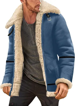 LCMTWX Men's Winter Jacket Windproof Stand Collar Knitted Splice Sweater Coat Casual Cardigan Stylish Outwear Coats for