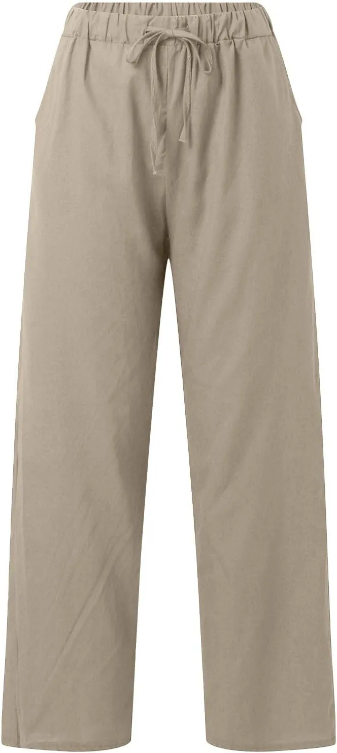 Lightweight Straight Leg Workout Pants for Women Casual Ruched Work Gym Athletic Joggers with Pockets