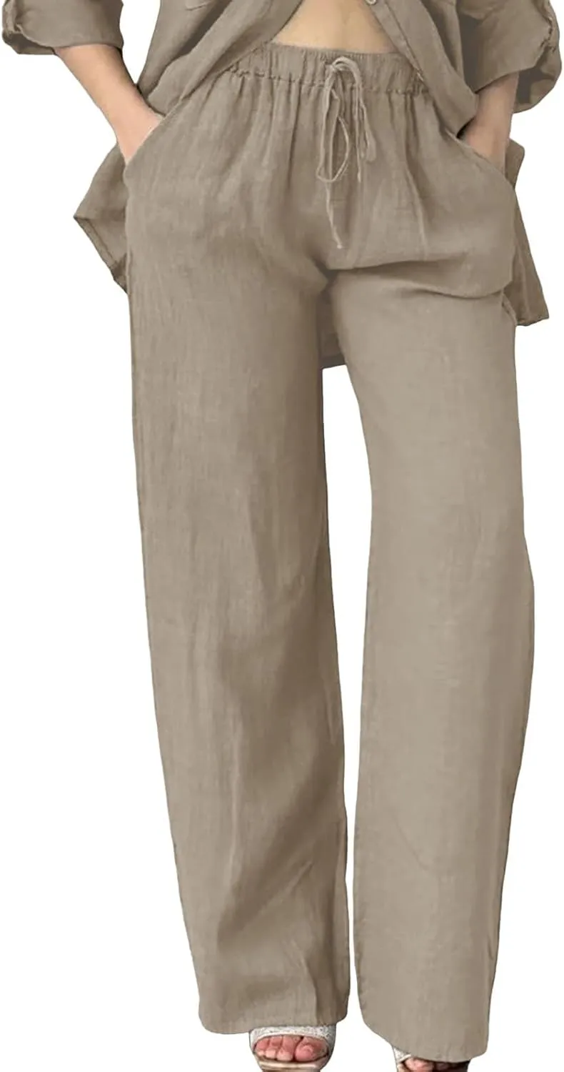 Lightweight Straight Leg Workout Pants for Women Casual Ruched Work Gym Athletic Joggers with Pockets