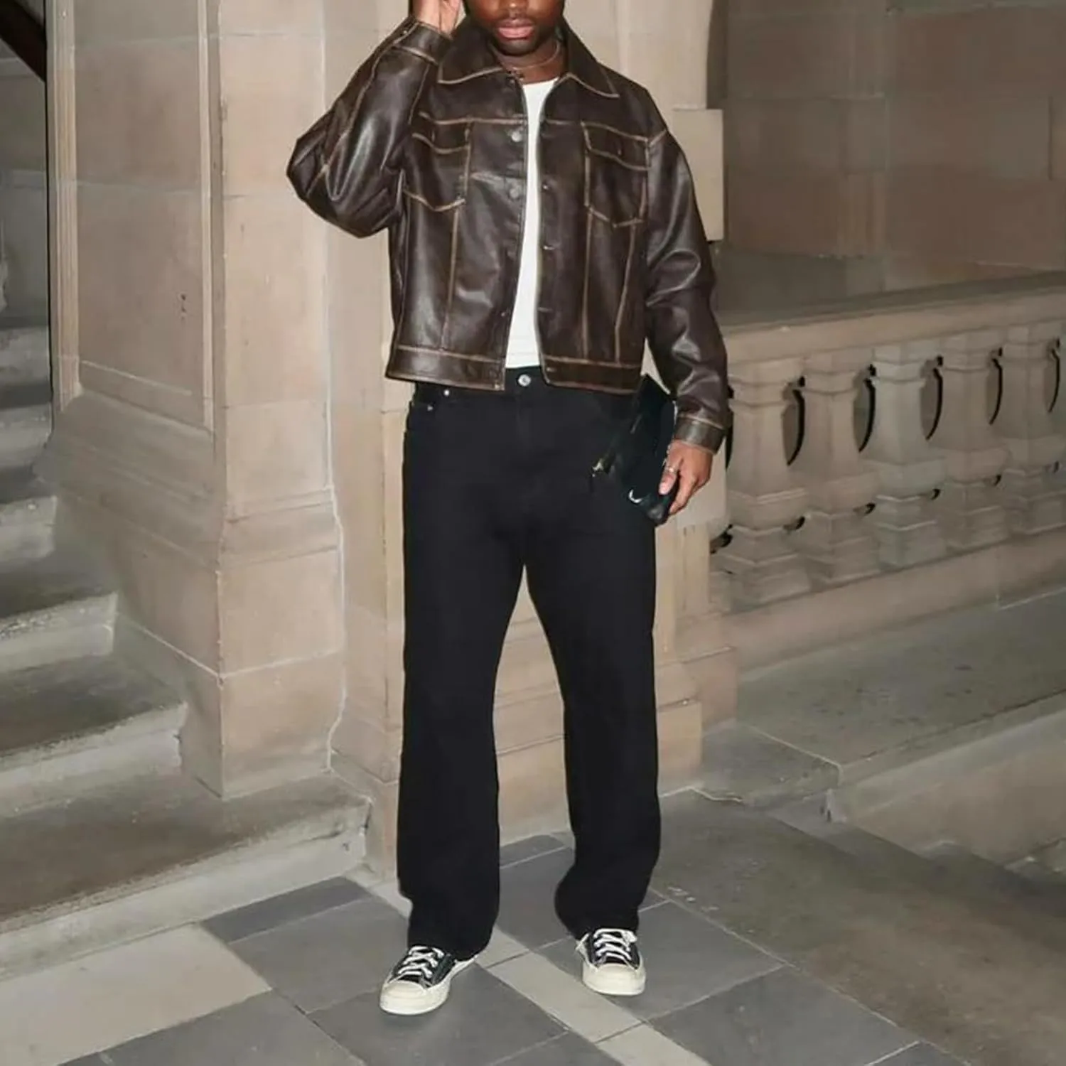 Men Jeans Straight fit High Waisted Work Jeans Relaxed Fit Baggy Denim Jeans Pants