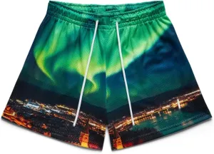 Men's Athletic Basketball Shorts Quick-Dry Breathable Mesh Graphic Print Gym Running Training with Pockets
