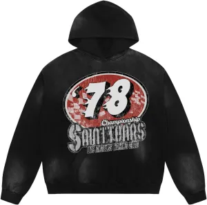 Mens Graphic Oversized Hoodie 78 Championship Print Streetwear Casual Hoodies Y2K Hooded Sweatshirt