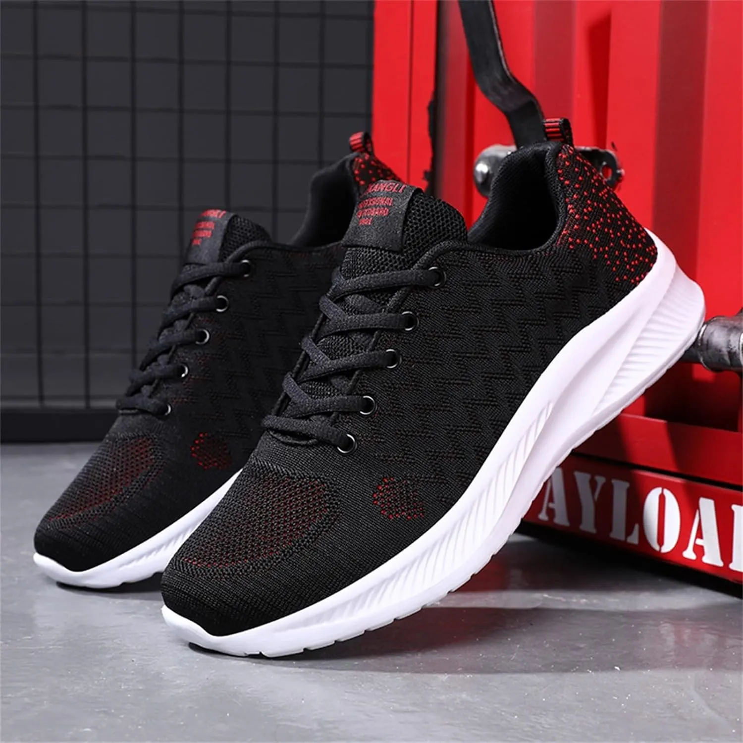 Mens Loafers & Slip-Ons Fashion Four Seasons Men Mesh Breathable Lace Up Flat Lightweight Comfortable Casual